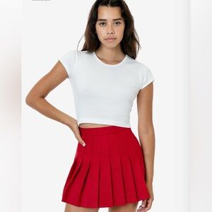 American Apparel Red Pleated Skirt